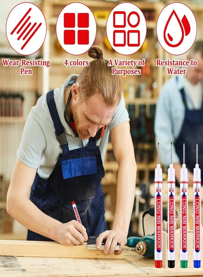 Buildcon Deep Hole Marker Pen, Tracer Marker Pen, Carpenter Pencil, Long Nib Marker for Wood, Metal, Concrete, Professional Construction Tools, Industrial Use, DIY Projects (8) - Image 4